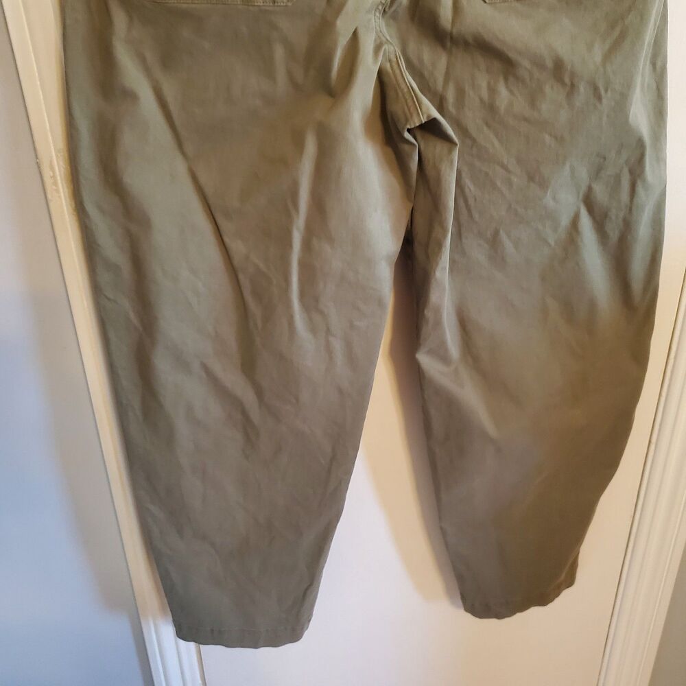 Banana Republic The Barrel Pants Size 14 Long Olive Green Utility Normcore Boho - Picture 8 of 12